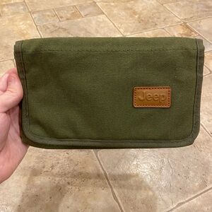 Jeep Owners Manual CASE ONLY Army Green Canvas Registration Holder Logo Patch